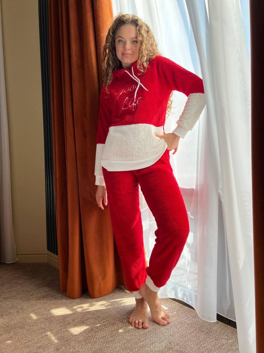 Тепла червона піжамка тедді