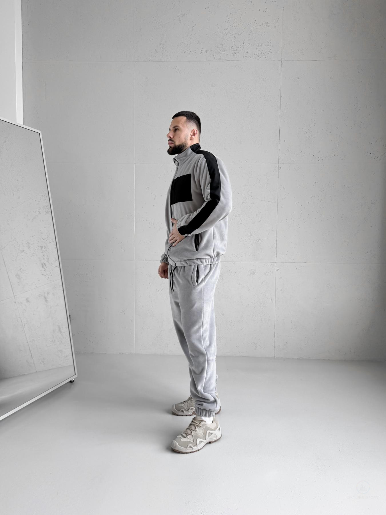 Зимовий чоловічий костюм Move фліс полар світло-сірий - Зображення 12