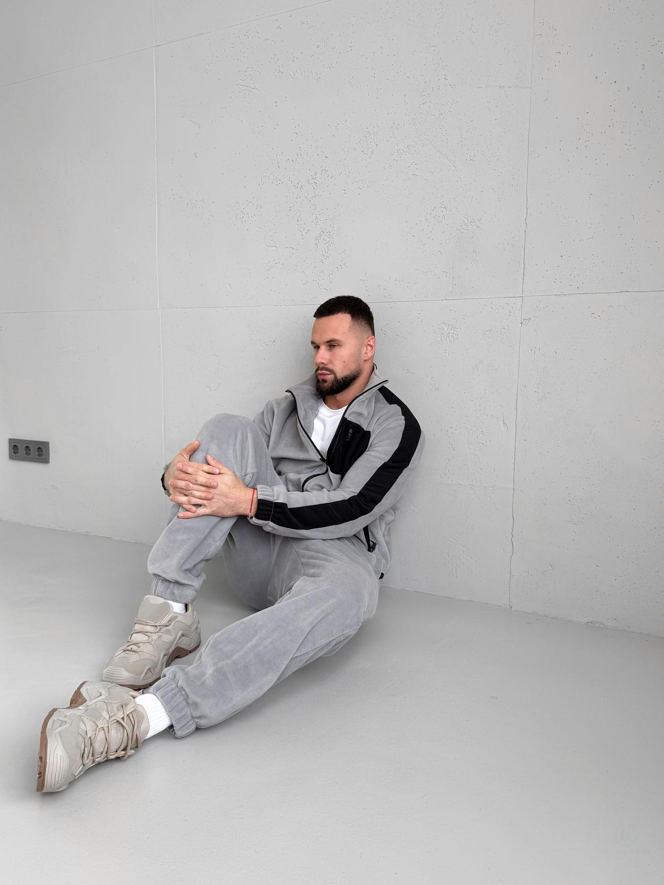 Зимовий чоловічий костюм Move фліс полар світло-сірий - Зображення 6